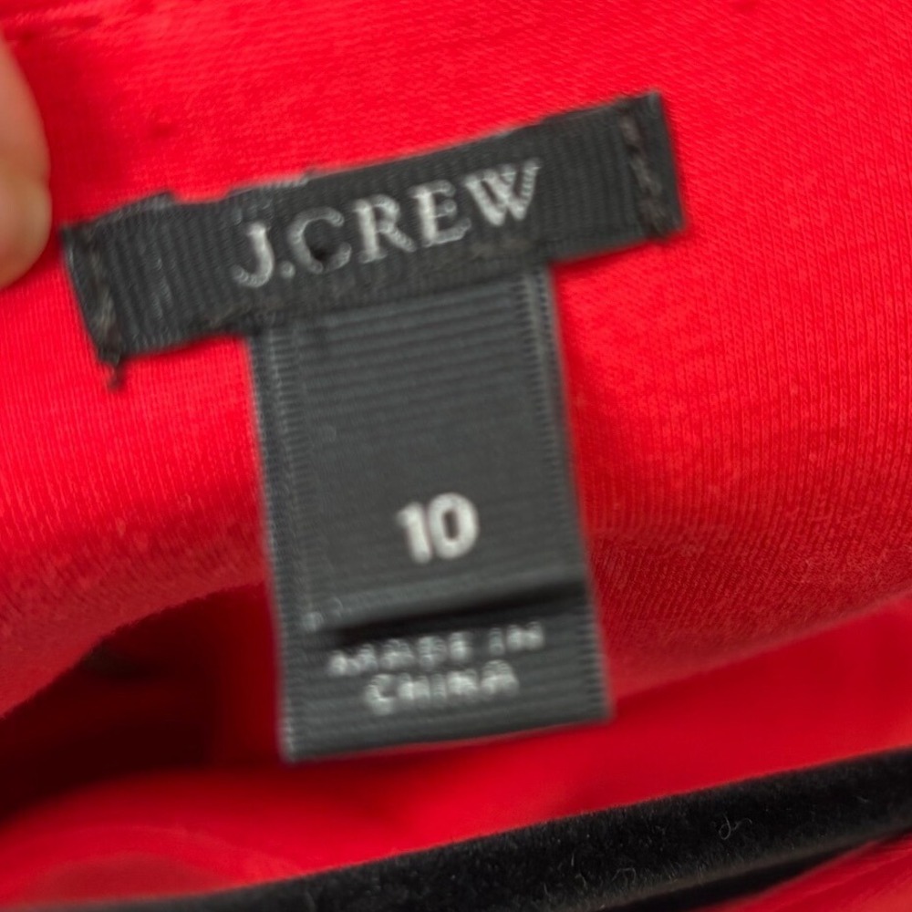 J.Crew Red Sleeveless Ponte Pleated A-Line Dress Size 10 - Picture 2 of 4